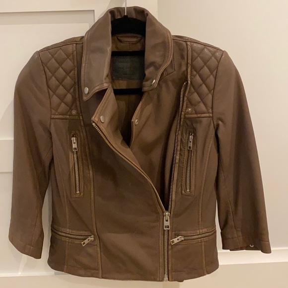 All Saints Leather Jacket -US size 2 - Picture 1 of 9